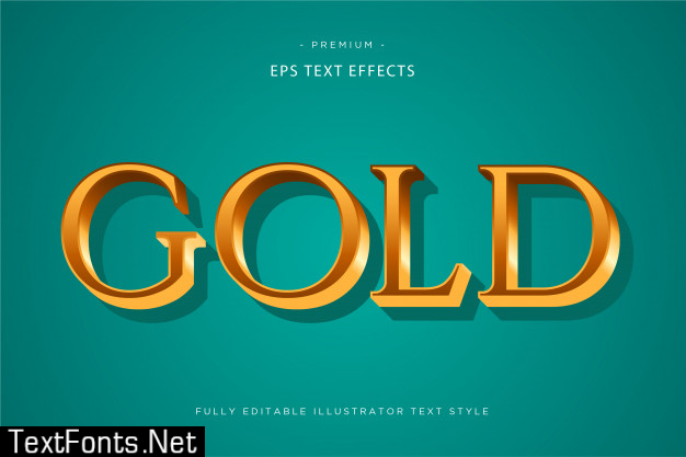 Gold 3d text effect - 3d text style