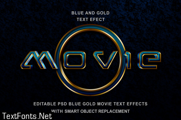 Gold blue text effect