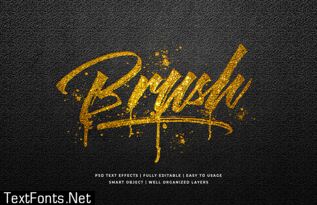 Gold brush text style effect