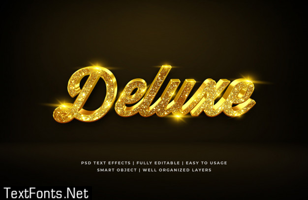 Gold deluxe luxury 3d text style effect