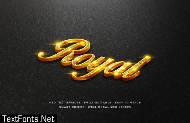 Gold royal 3d text style effect