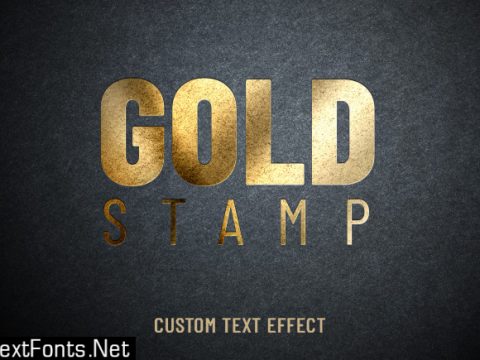 Gold stamp custom text effect Premium Psd