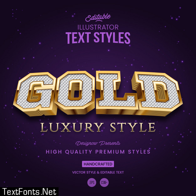 Gold text style