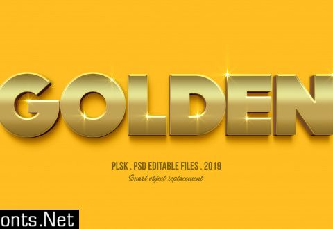 Golden 3d text style effect