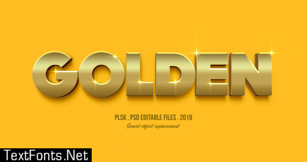 Golden 3d Text Style Effect