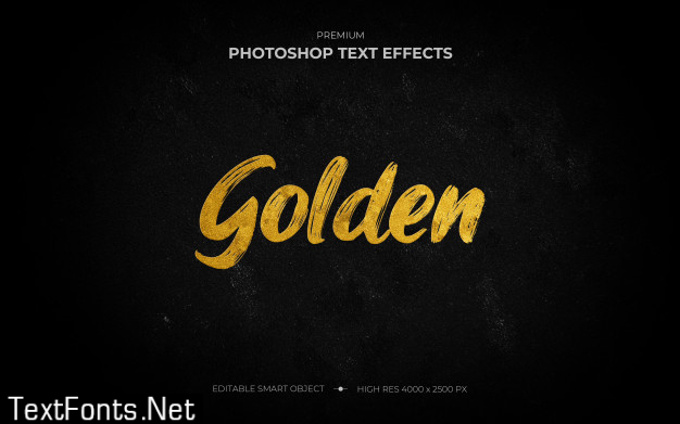 Golden brush text effect mockup