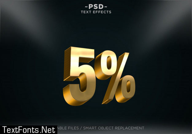 Golden discount style editable text effects