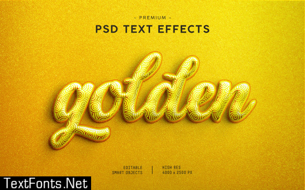 Golden glitter text effect generator