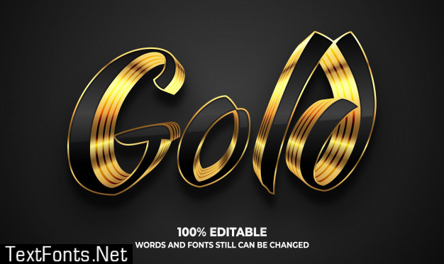 Golden luxury 3d text style effect