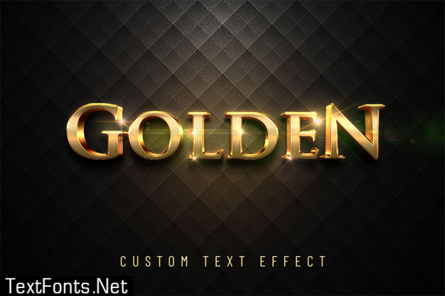 Golden shiny 3d text effect