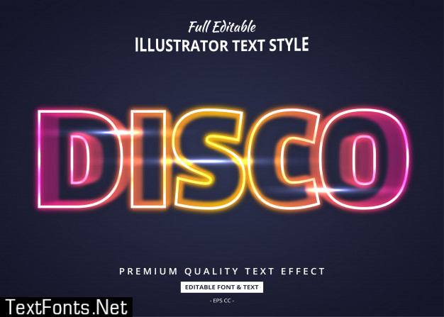 Gradient neon text style effect