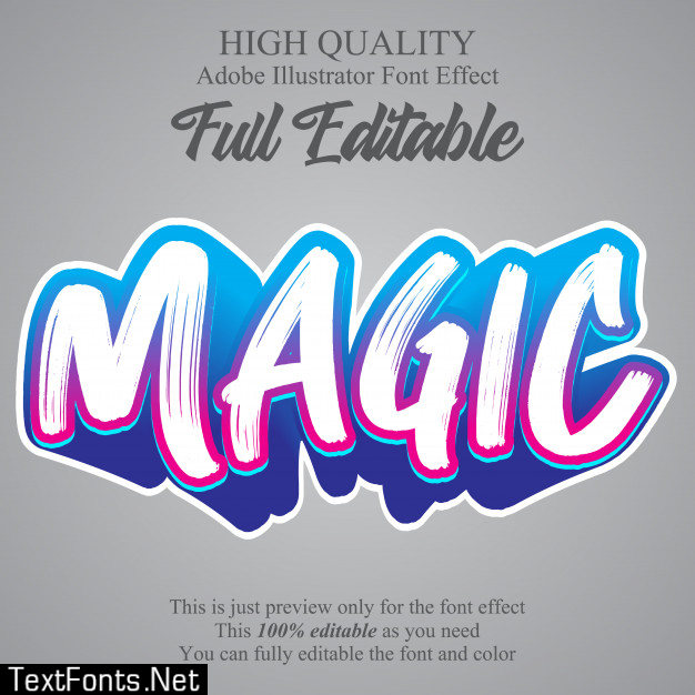 Graffiti brush style editable font effect