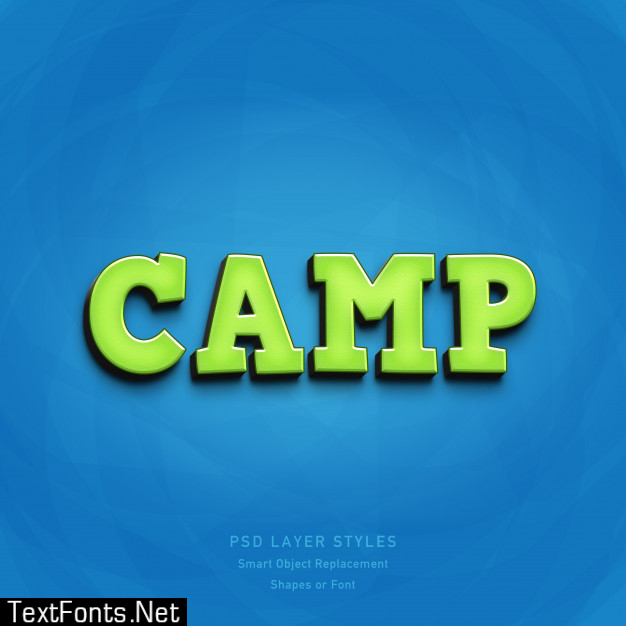 Green camp text style effect