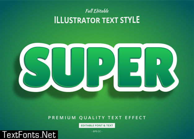 Green clean 3d text style effect