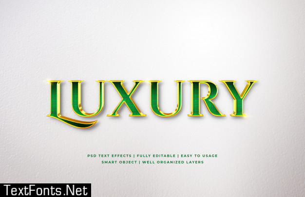 Green gold luxury 3d text style effect