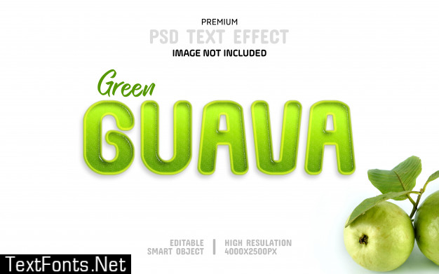 Green guava text effect template