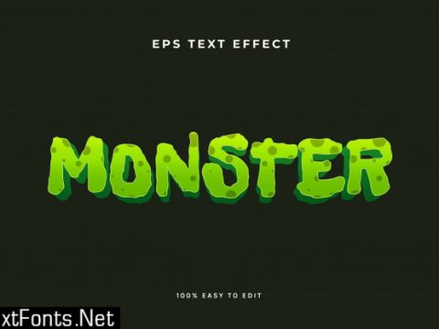 Green monster zombie text effect