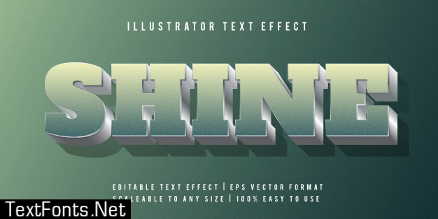 Green silver block text effect