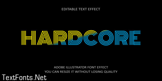 Hardcore editable text effect