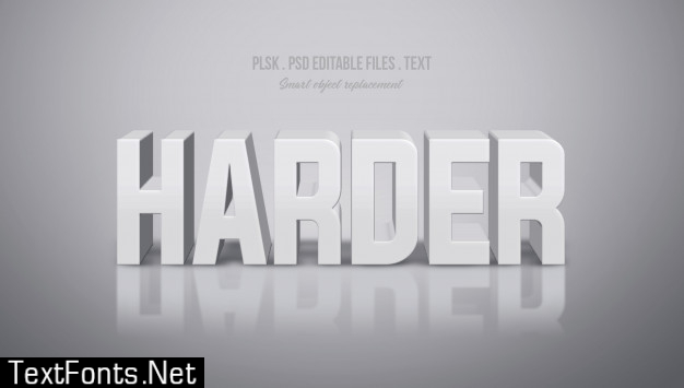 Harder 3d text style effect