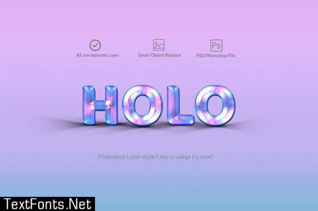 Holographic text style