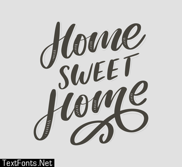 'home sweet home' hand lettering, quarantine pandemic letter text words calligraphy  illustration slogan