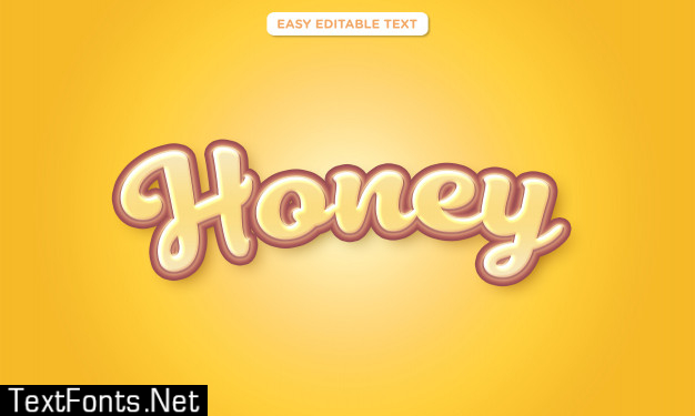 Honey 3d text style effect