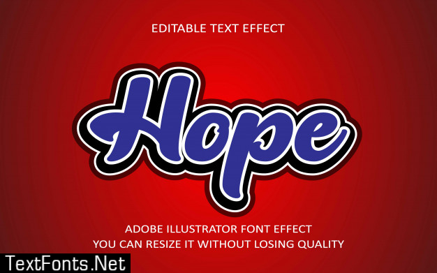 Hope editable text effect