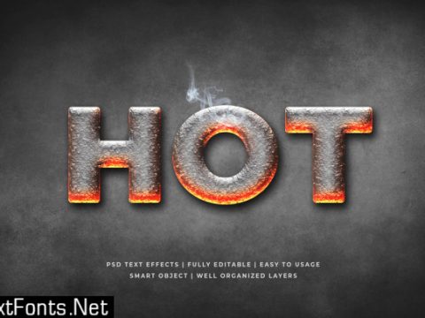 Hot 3d text style effect template