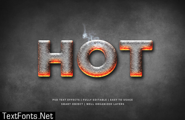 Hot 3d text style effect template