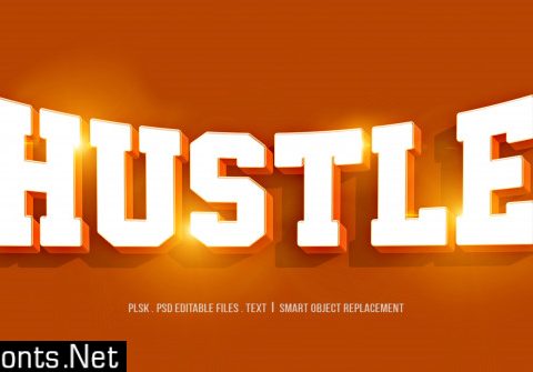 Hustle 3d text style effect Premium Psd