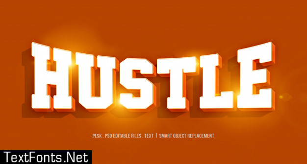 Hustle 3d text style effect Premium Psd