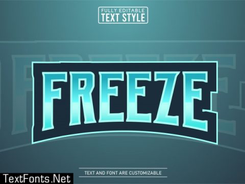 Ice freeze cool modern esport logo text effect