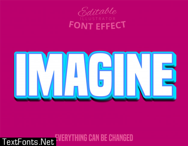 Imagine text, editable text effect