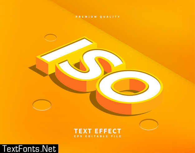 Isometric text effect 3d letters cartoon in flat style.