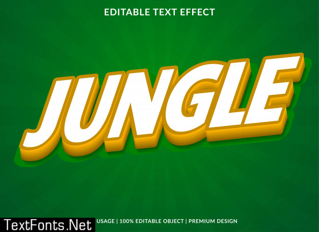 Jungle text effect with 3d bold style