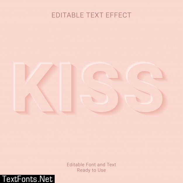 Kiss editable text effect premium