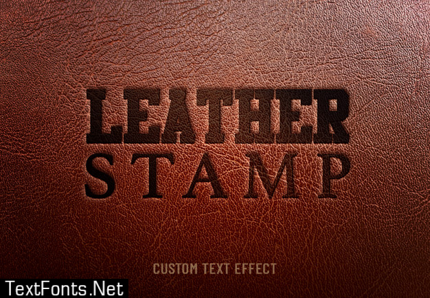 Leather stamp custom text effect