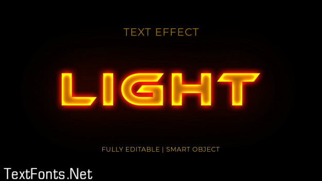 Light 3d text effect