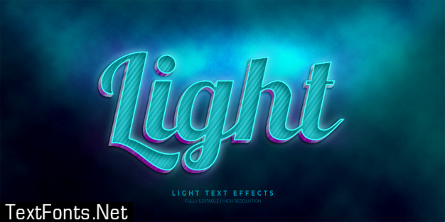 Light 3d text style effect calligraphy