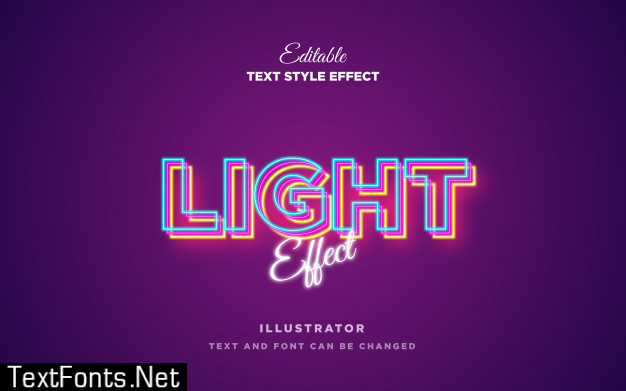 Light neon text style effect