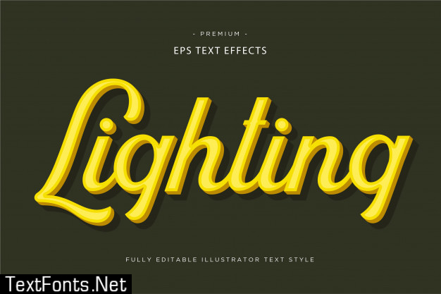 Lighting 3d gold text effect - 3d gold text stle