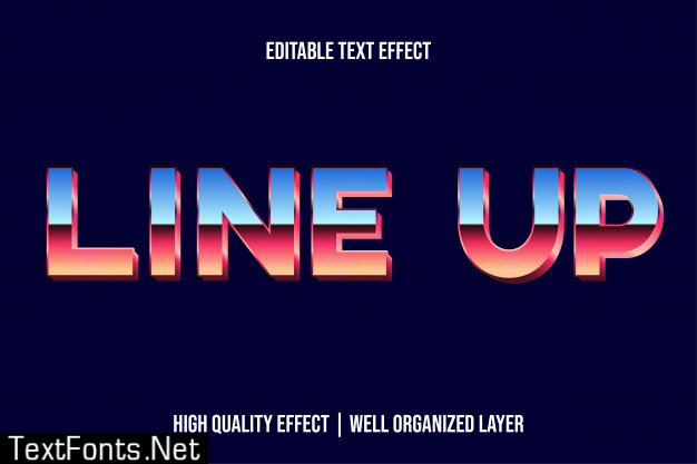 Line up 3d text effect style for movie title