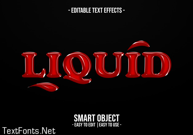 Liquid text style effect Premium Psd