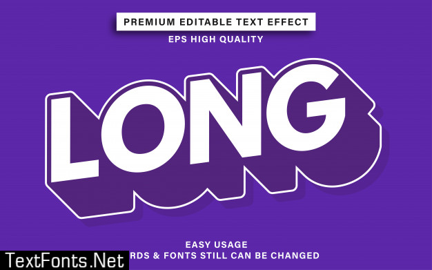 Long style editable text effect