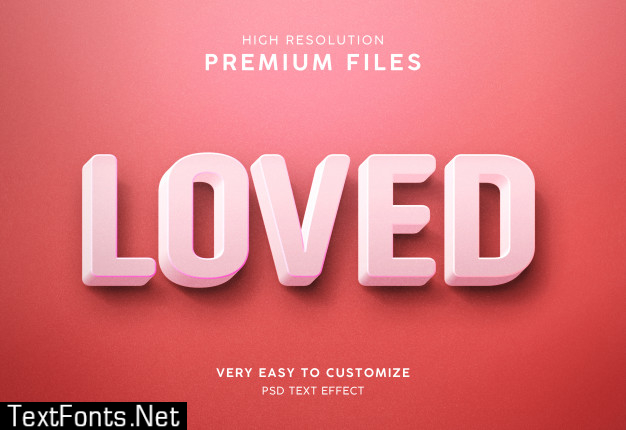 Love 3d red text effect mockup