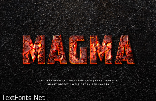 Magma 3d text style effect