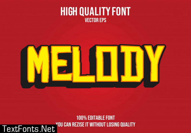 Melody vector text font effect