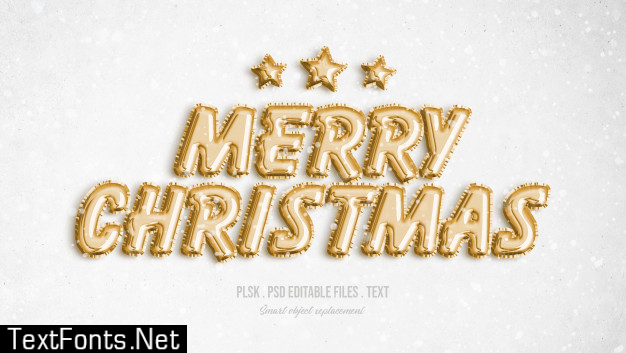 Merry christmas 3d text style effect