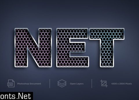 Mesh net text effect design photoshop layer style effect